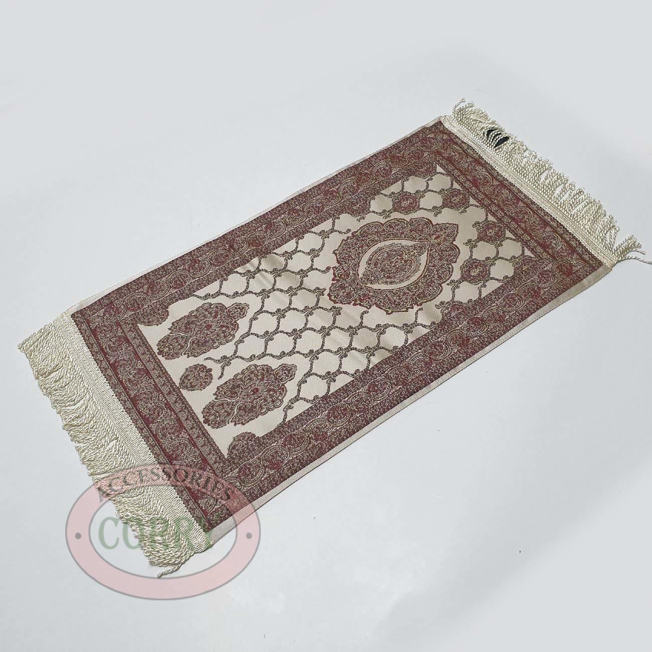 Sajadah Kepala Turki Kabah Merah Krem 35 X 60 Cm Putih Premium Tebal Lapis - Main view