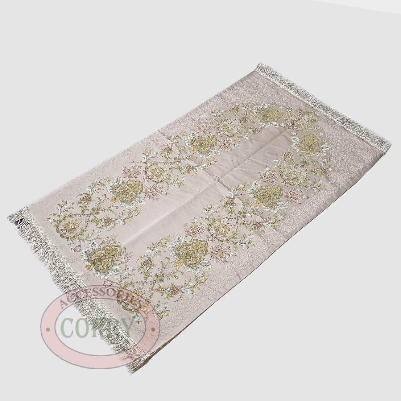 Sajadah Turki Premium Pink Bunga Daun Ranting 120 X 70 Cm Tebal Lapis Bordir Rug Pray Turky - Main view