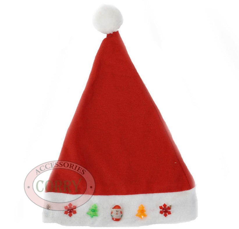 Topi Santa Natal Christmas Lampu LED Mengkilap Dewasa - Main view