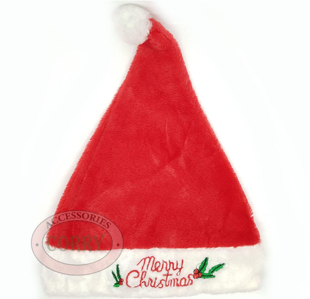 Topi Santa Claus Natal Bludru Merry Christmas Dewasa Lucu - Main view