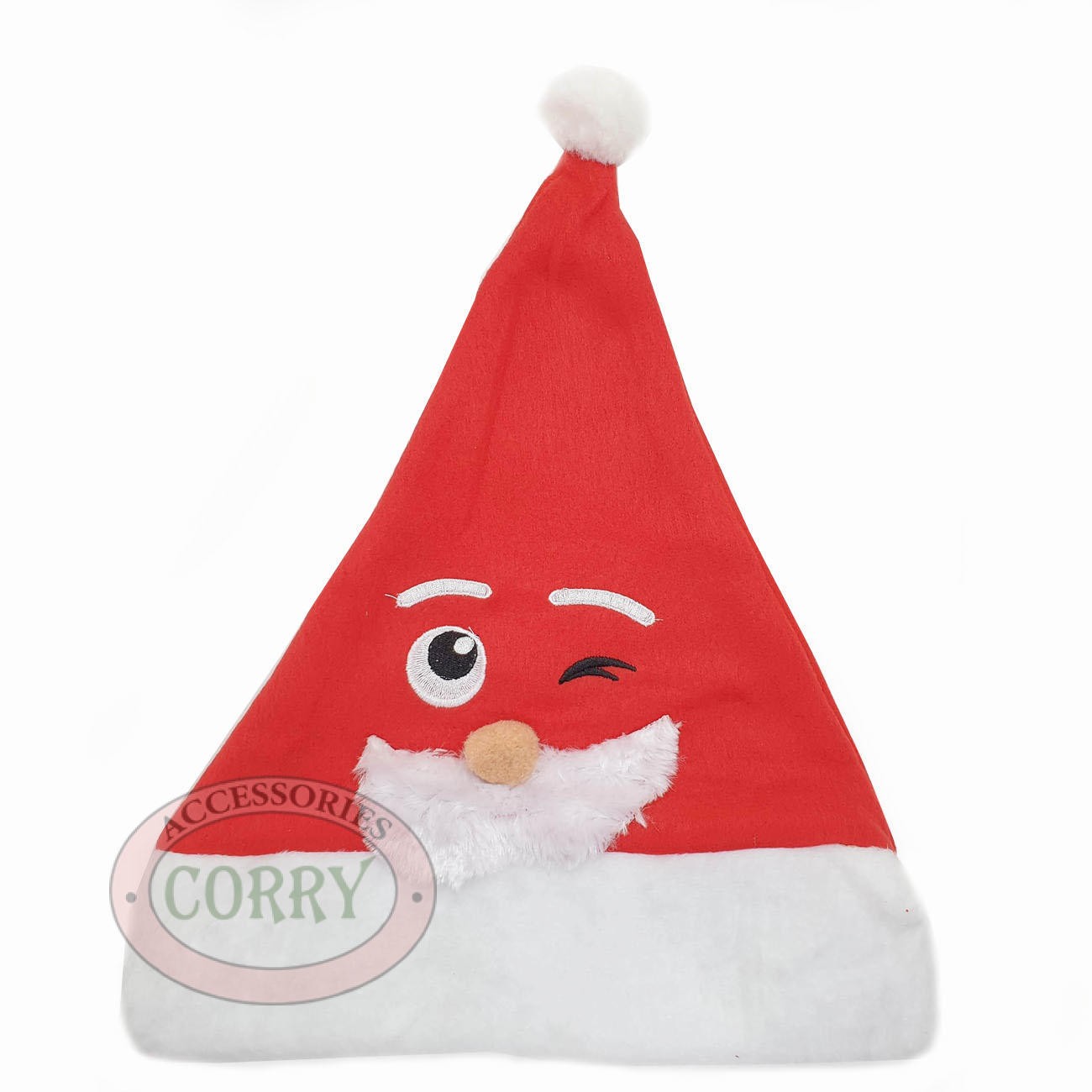 Topi Santa Claus Natal Bludru Christmas Dewasa Hoho Lucu - Main view