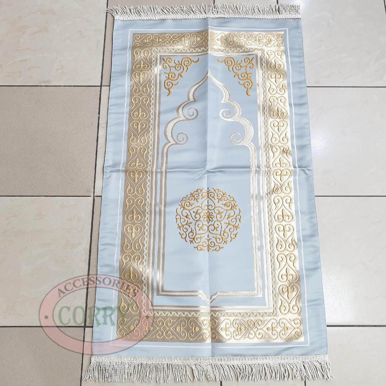 Sajadah Turki Gerbang Batik Bulat Emas Hitam Abu 120 X 70 Cm Lapis Bordir Rug Pray Turky - Main view