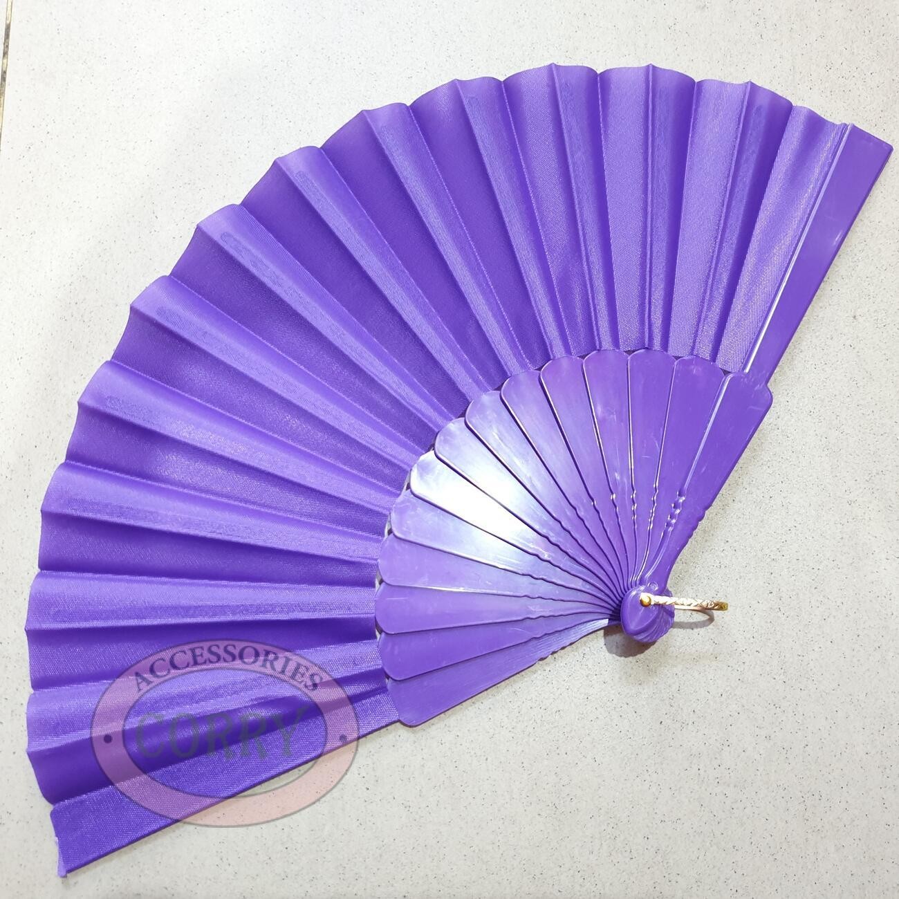 Kipas Ungu Dekorasi Polos 23 Cm Hampers Parcel Dekorasi Kado Imlek Lebaran - Main view