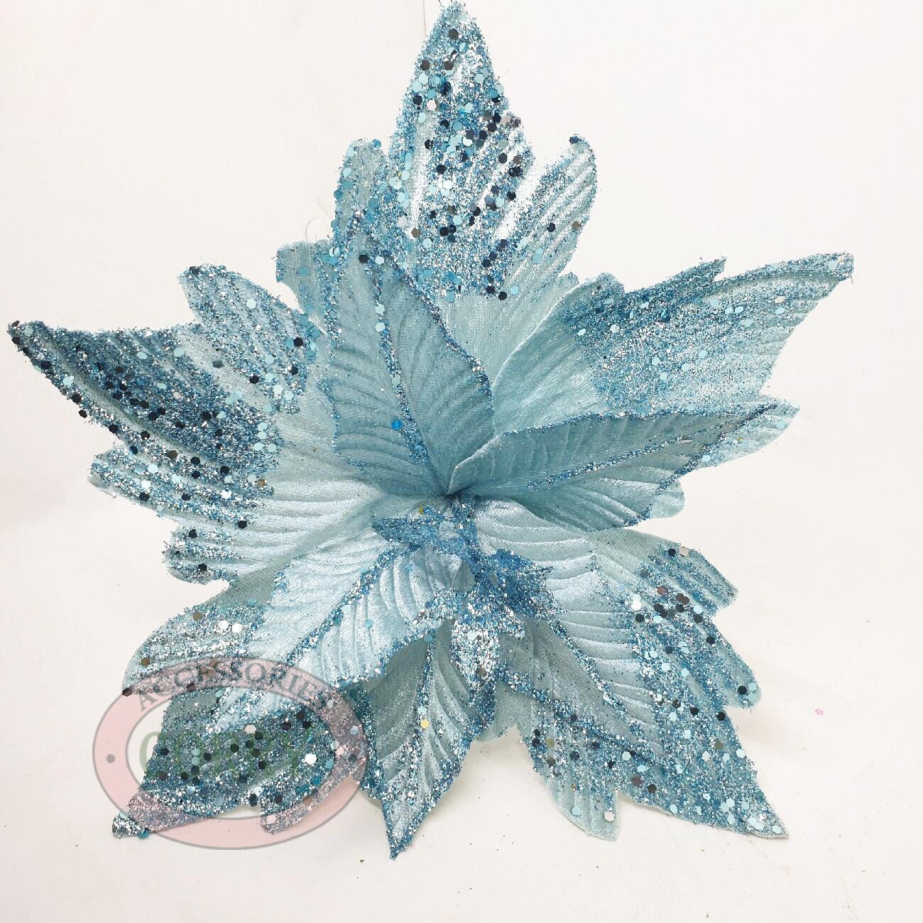 Bunga Tancap Pohon Natal Biru Myda Tosca 25 Cm Dekorasi Christmas - Main view