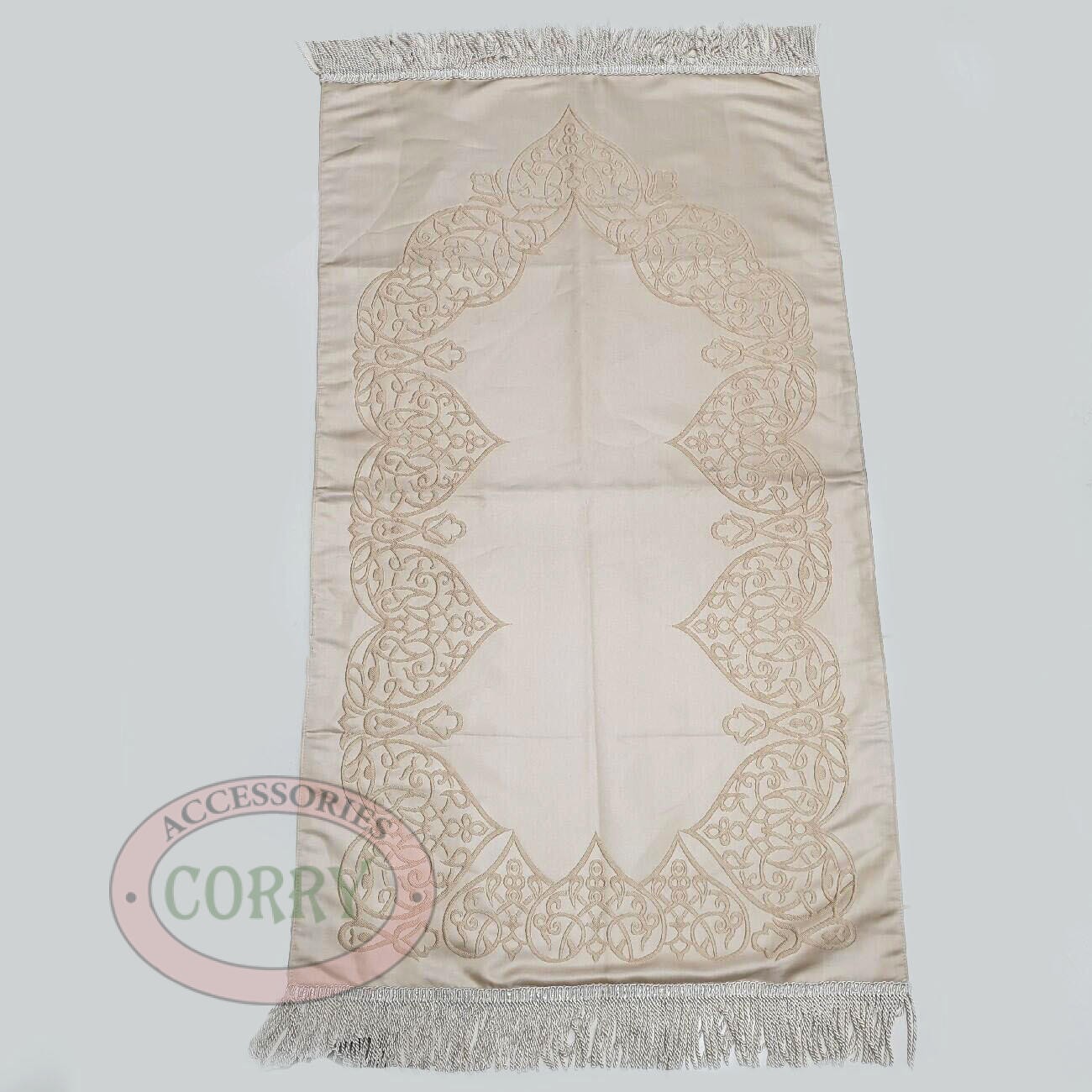 Sajadah Turki Premium Gerbang Krem Gold 120 X 70 Cm Lapis Bordir Rug Pray Turky - Main view
