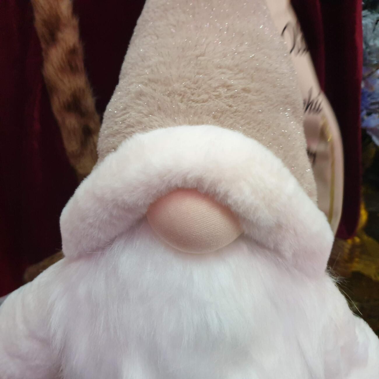 Boneka Santa 50 Cm Jenggot Standing Dekorasi Natal Bulu Goyang Sinterklas - Main view