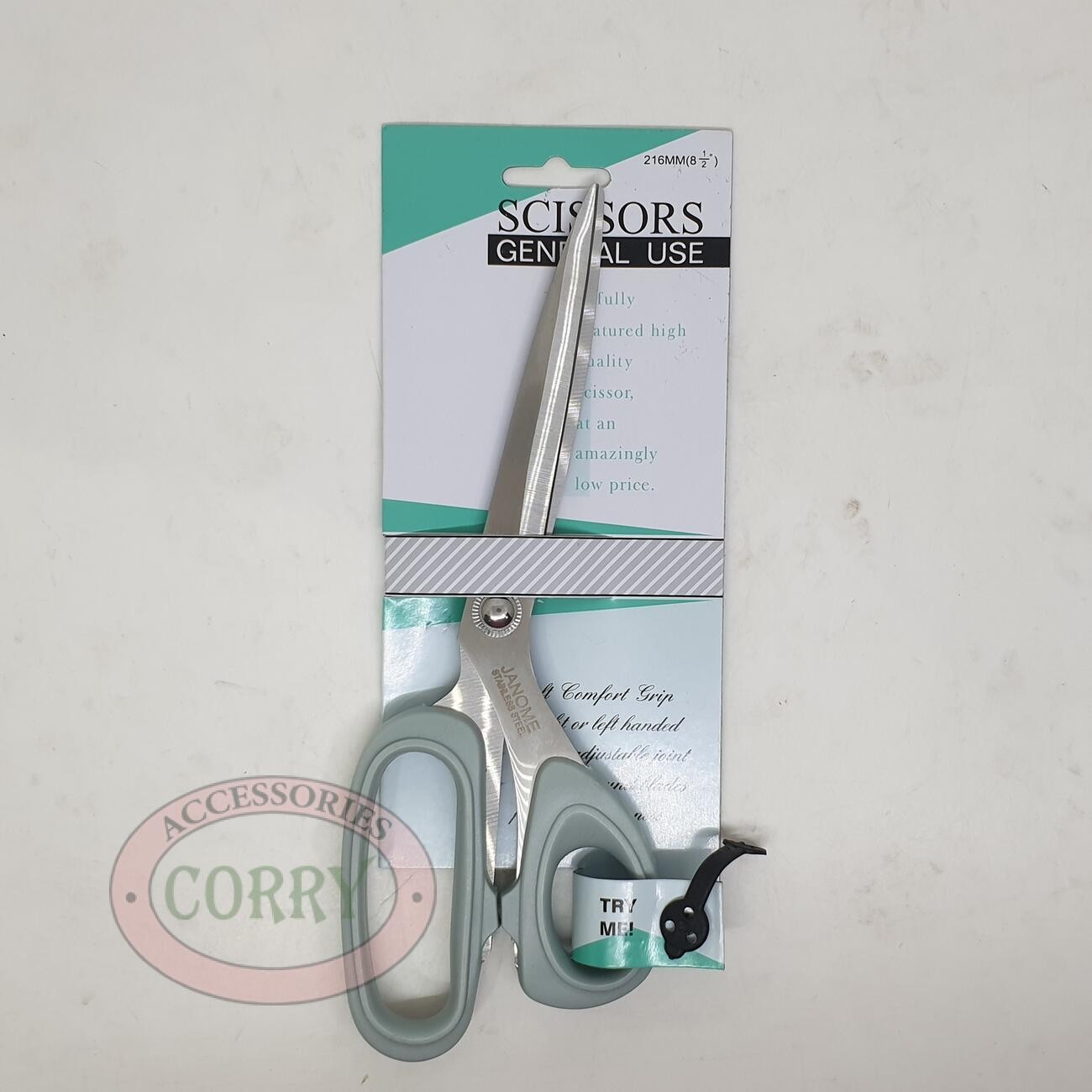 Gunting Stainless Steel Janome Asli Original 8.5 Inch 216 Mm Hitam - Main view