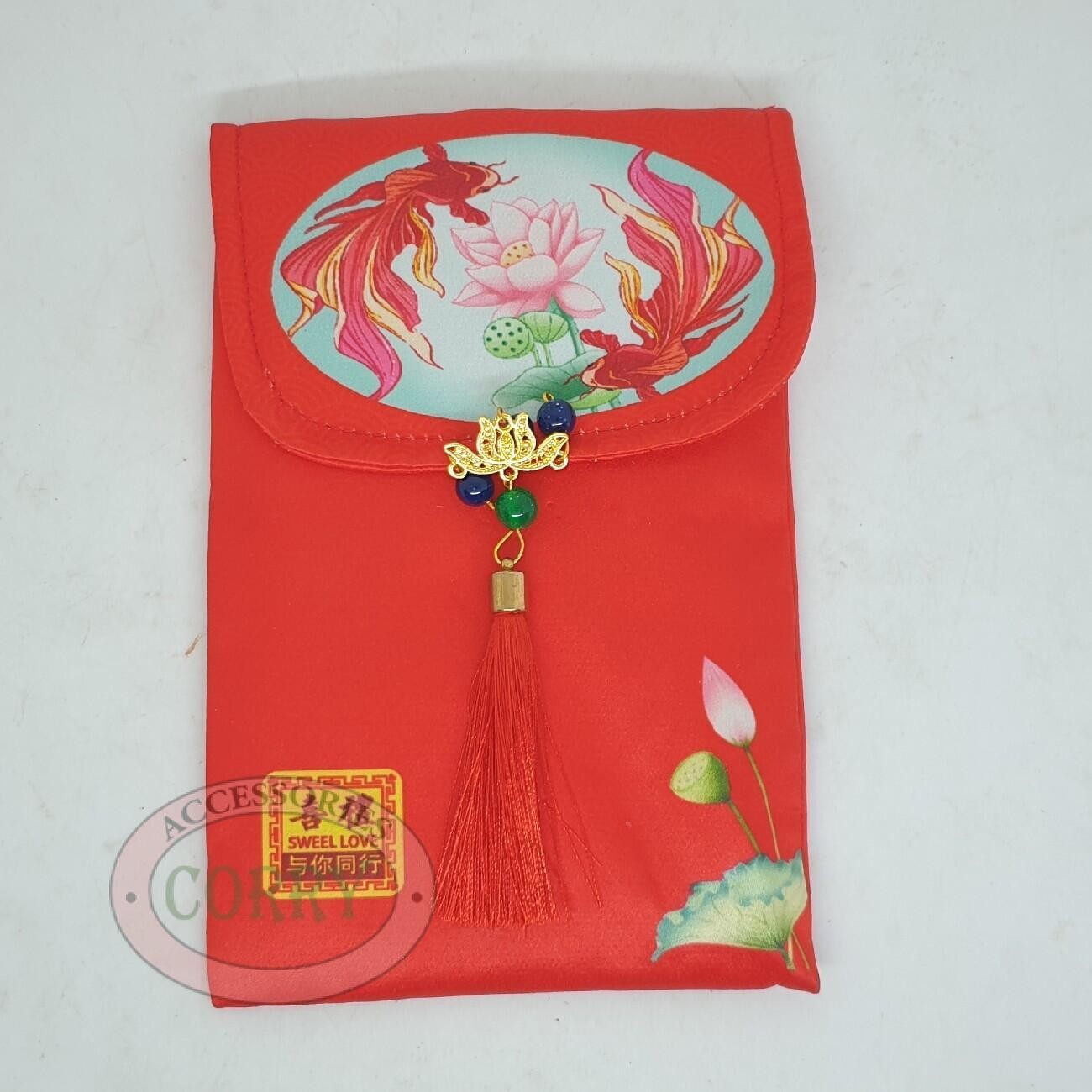 Dompet Angpao Imlek Imlek Merah Emas Gold 20 Cm Uang Koin Cina - Main view
