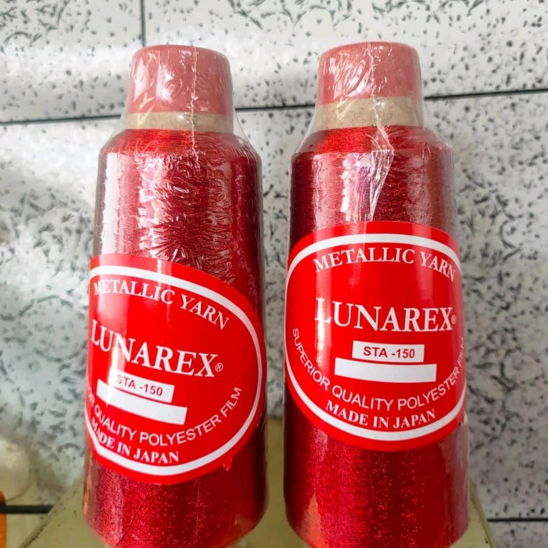 Benang Bordir Lunarex Merah, Benang Metalik, Benang Polyester Merah - Main view