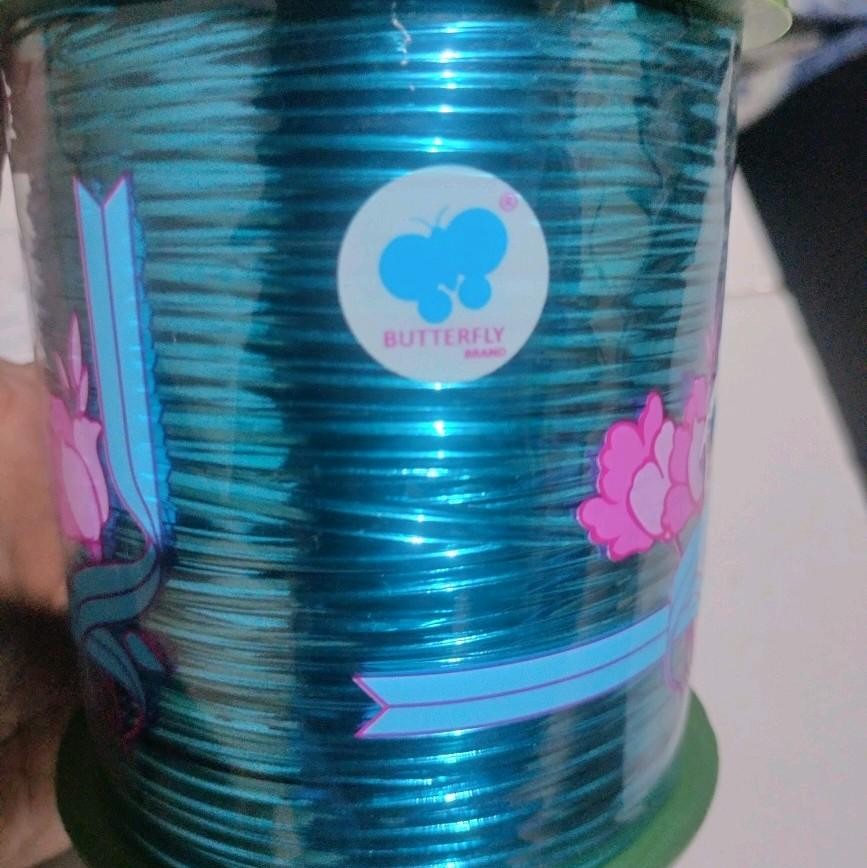Kawat Tali Souvenir 500 Yard, Kawat Tali Kado, Tali Sovenir Metalik, Tali Kawat Warna Warni Aluminium Roll - Biru - Main view