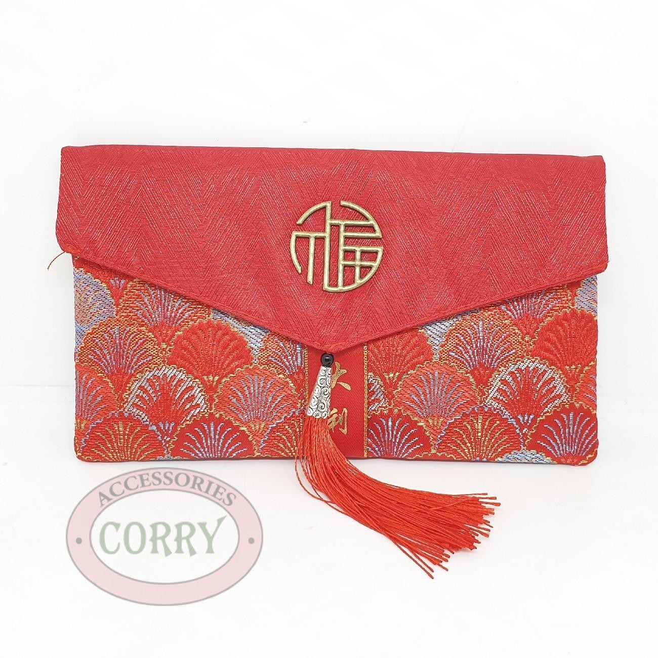 Dompet Angpao Imlek Pasar Cheongsam Imlek Merah Emas Gold 20 Cm - Main view