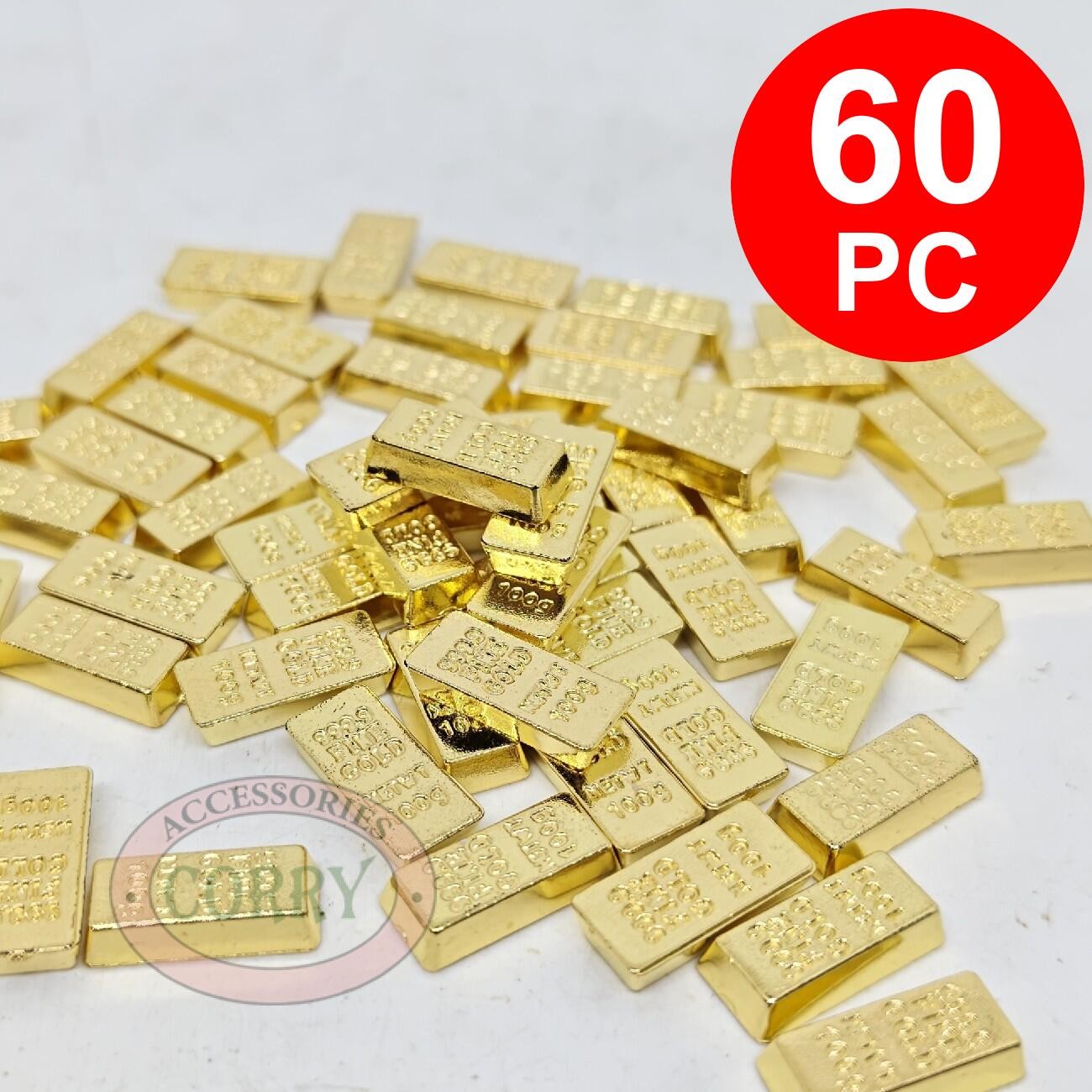 Hiasan Batang Emas 1.5 Cm Isi 60 Pc Dekorasi Imlek Sincia Kue Gold Bar Uang Bulk Grosir Murah - Main view