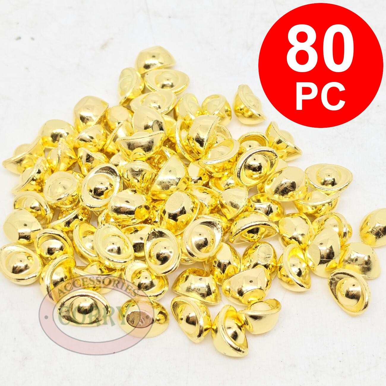 Hiasan Yenpao Mini Kecil Emas 1 Cm Isi 80 Pc Dekorasi Imlek Sincia Kue Cake Uang Bulk Grosir Murah - Main view