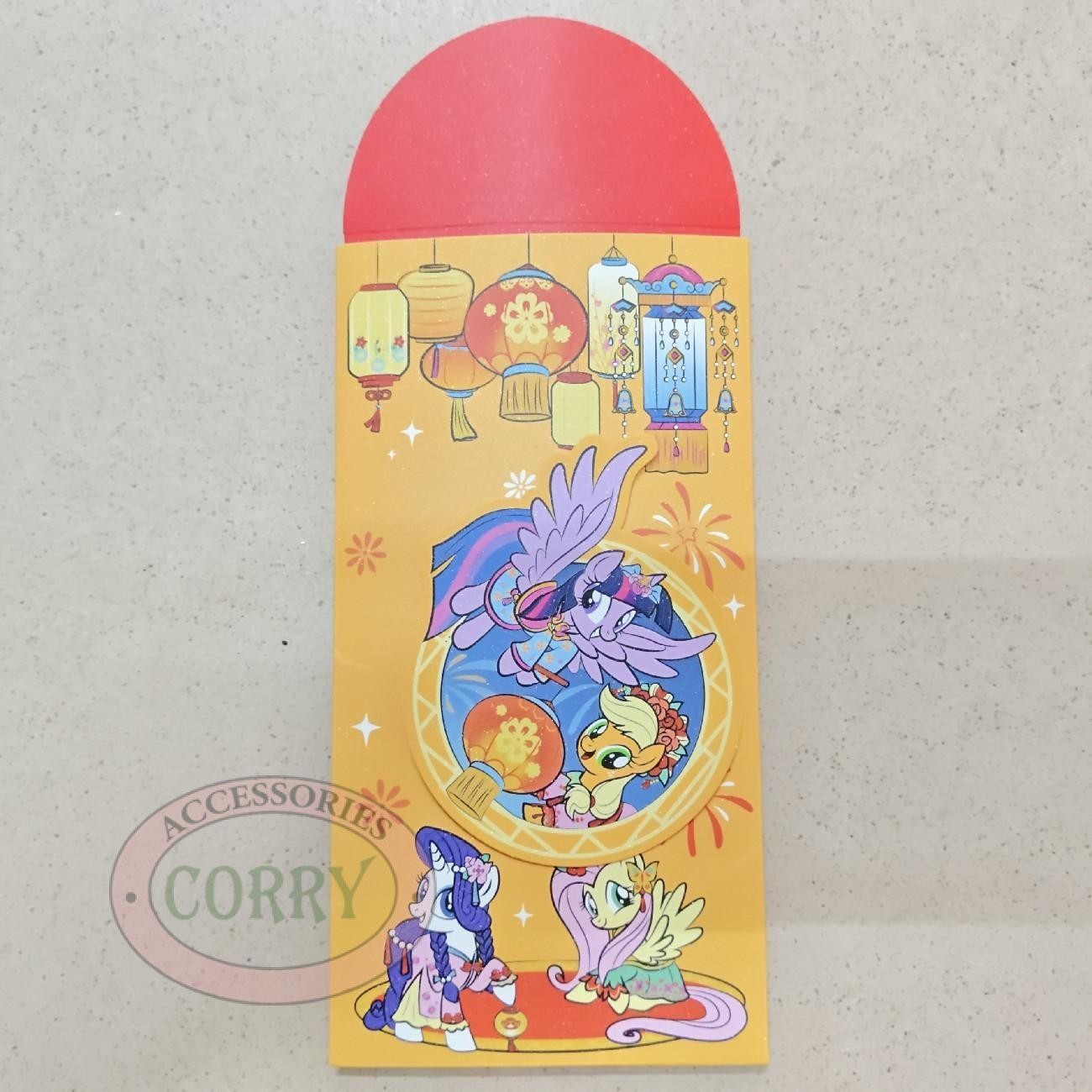 Angpao Kuda Animasi 3D Tebal Premium Besar 19 cm Glitter Embos 1 Pc Mewah Rejeki - Main view
