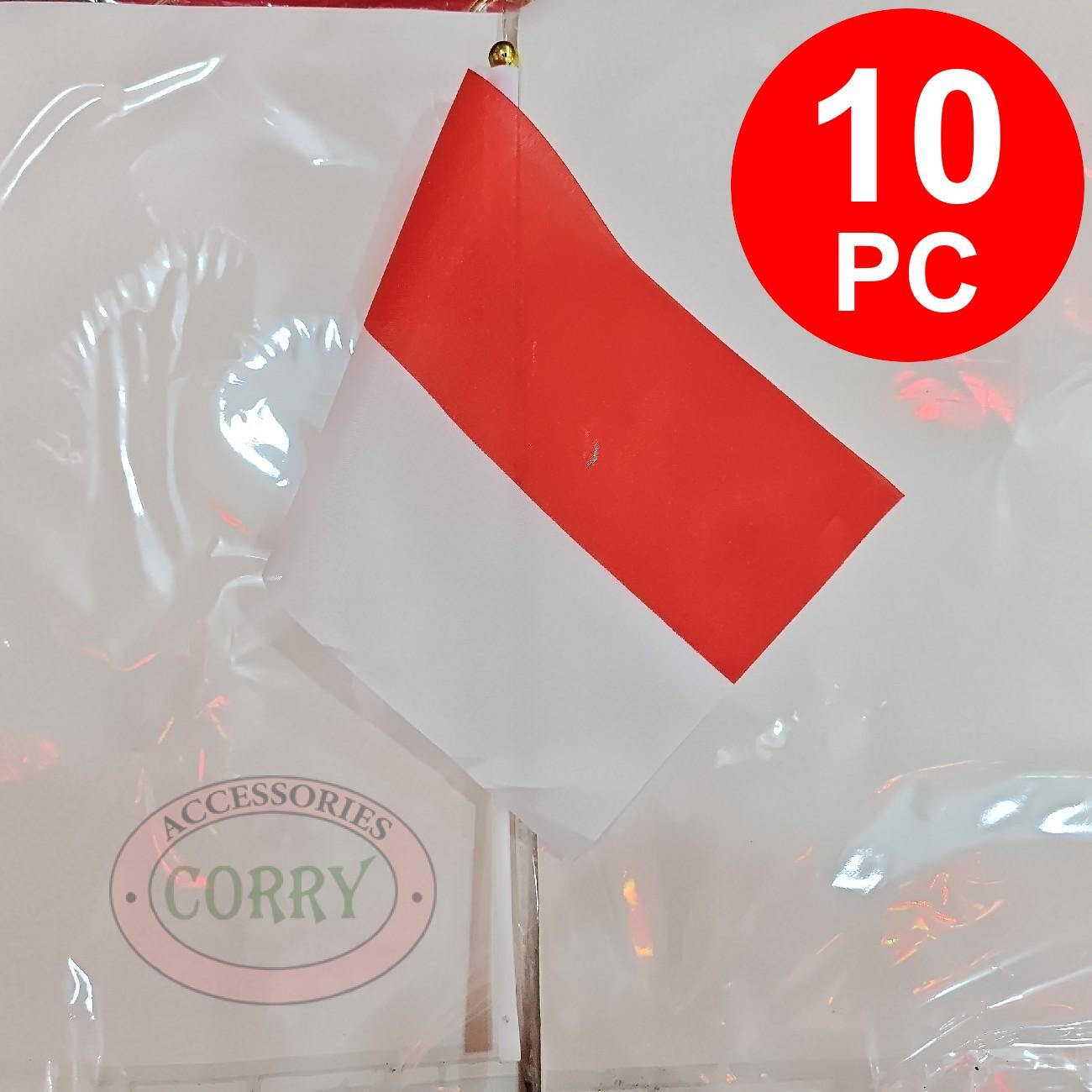 Bendera Merah Putih 10 PC Bulk Tangkai Tiang HUT RI Kemerdekaan Grosir Bulk Murah - Main view
