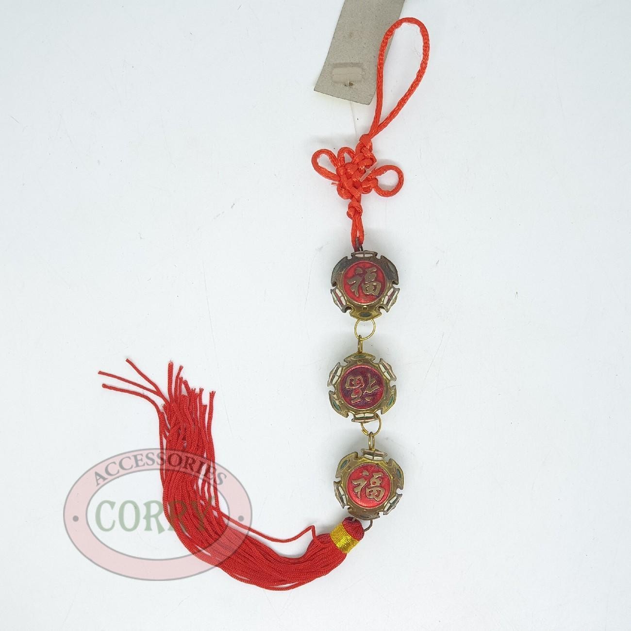 Gantungan Imlek Fu Krincing Lonceng Logam Pohon Meihwa Sakura 15 Cm Rejeki Dekorasi Murah - Main view
