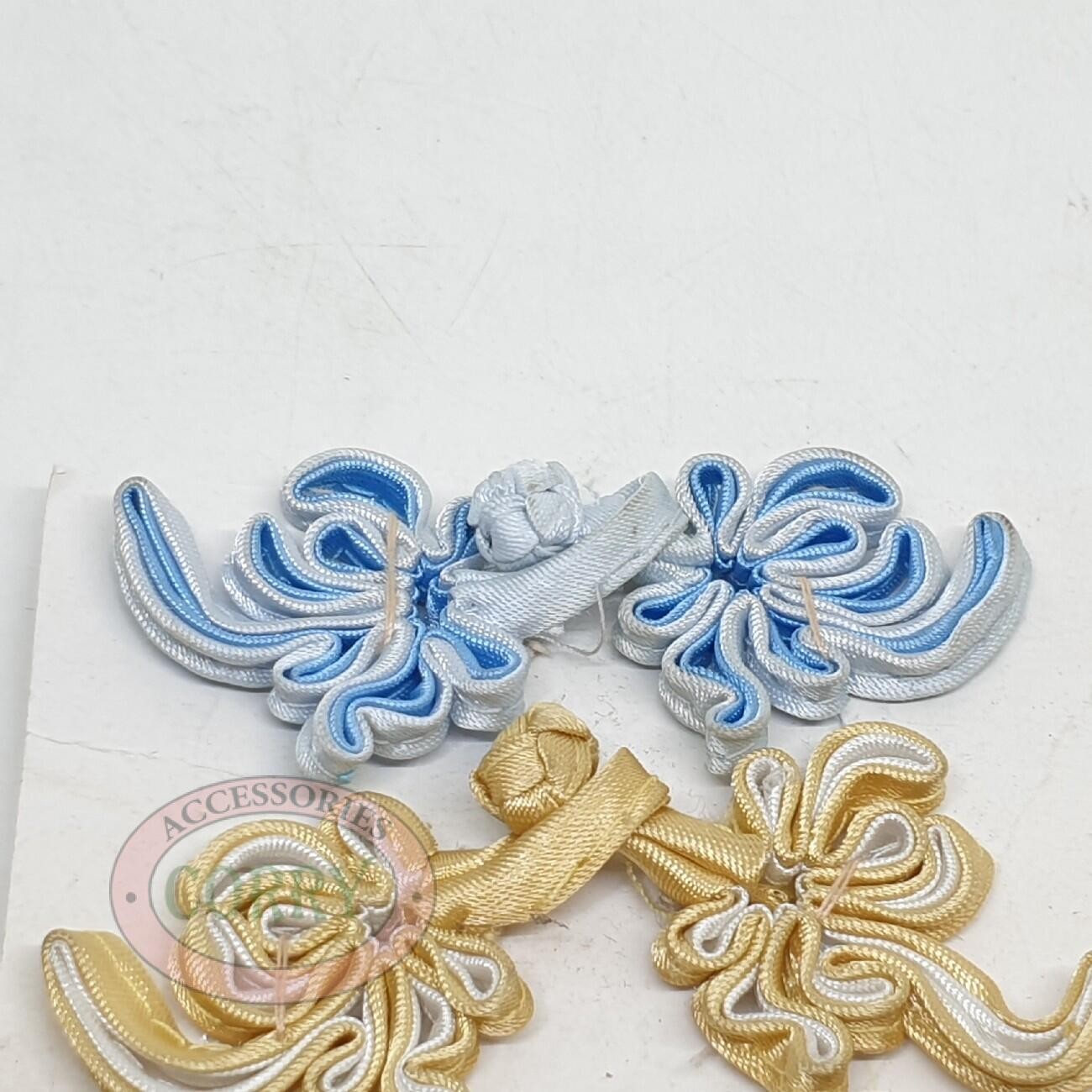 Corry Kancing Cheongsam Imlek biru emas Imlek Jahit Kain - Main view