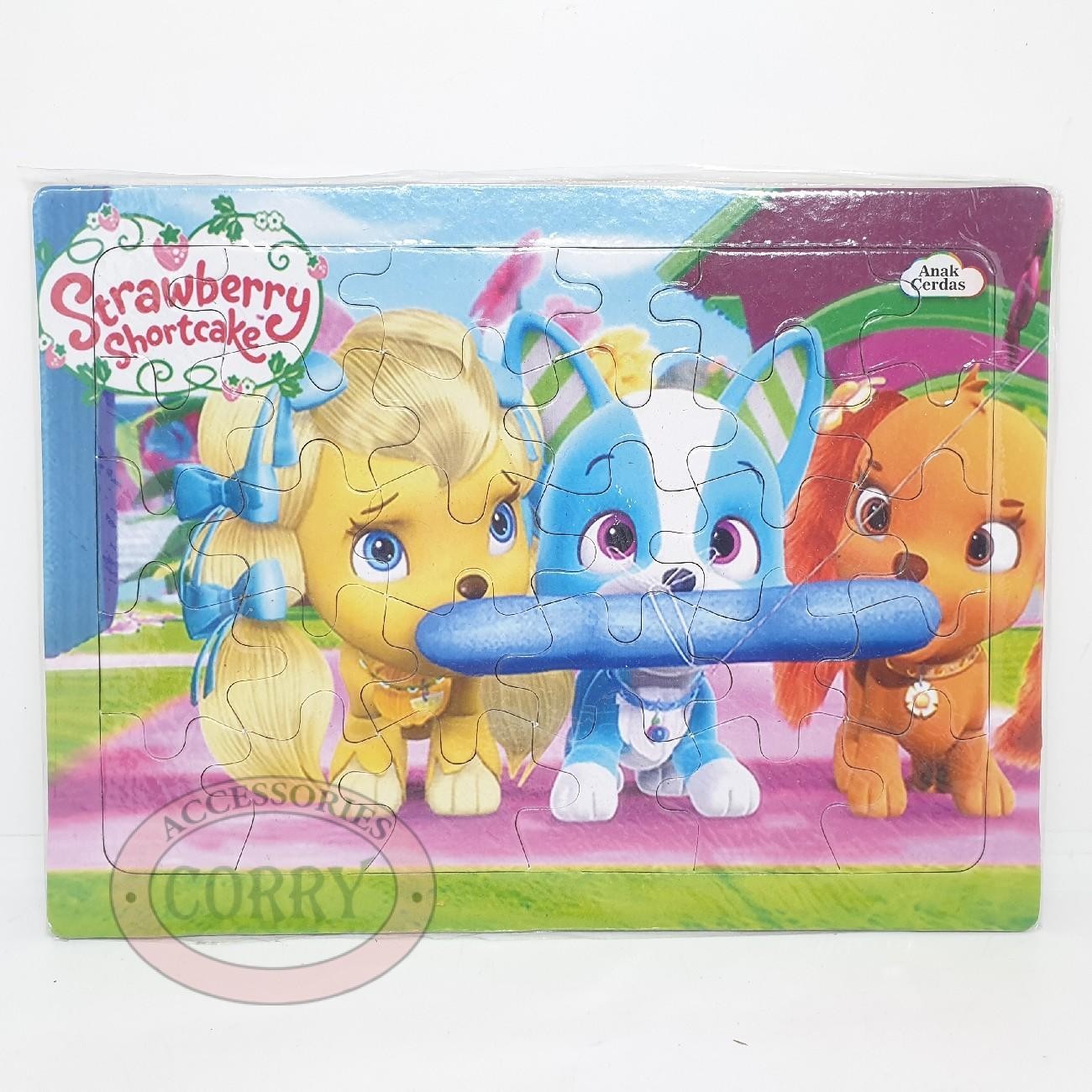 Mainan Anak Susun Puzzle Karton 18 X 25 Cm Strawberry Shortcake Edukasi Murah Jigsaw - Main view