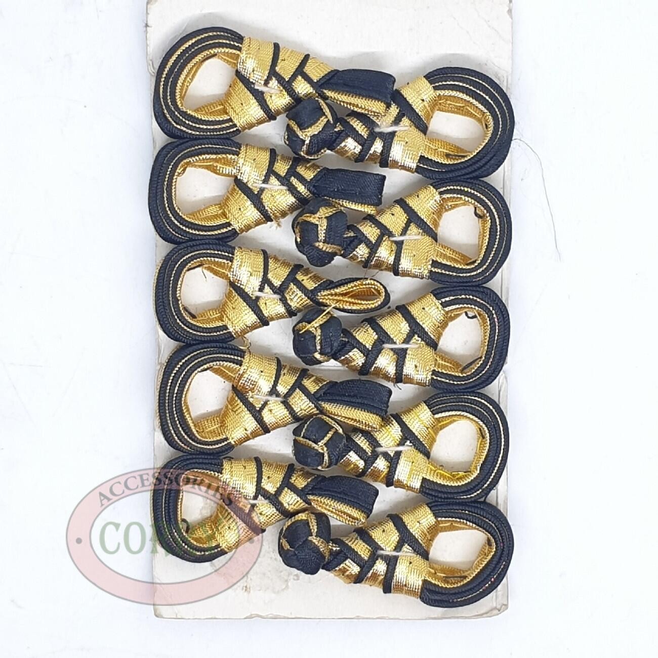 Kancing Baju Cheongsam Hitam Gold Emas Kuncir - Main view