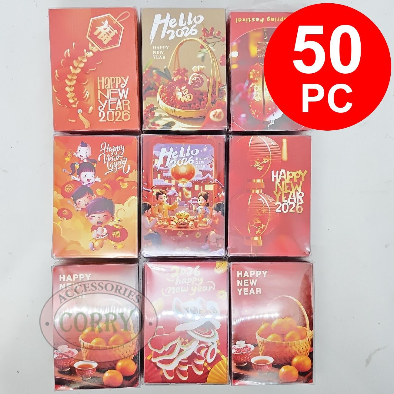 Angpao Imlek Fu Merah Murah 50 Pc 10 Cm Angpau Fuk Amplop Sincia - Main view