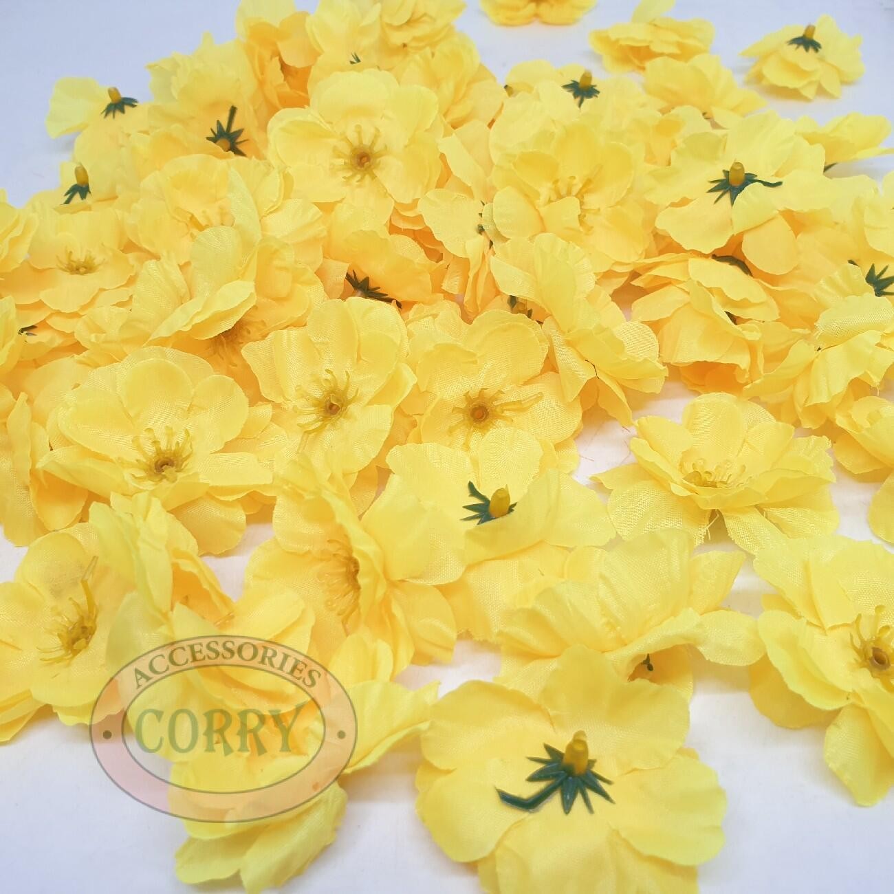 Bunga Meihwa Sakura Kuning 100 Pc Mahkota Dekorasi Kuntum Copotan Grosir - Main view