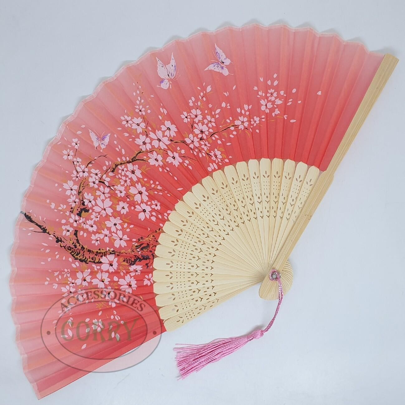 Kipas Kayu Imlek Kelinci Pink 21 Cm Hampers Parcel Bambu Sincia Dekorasi - Main view