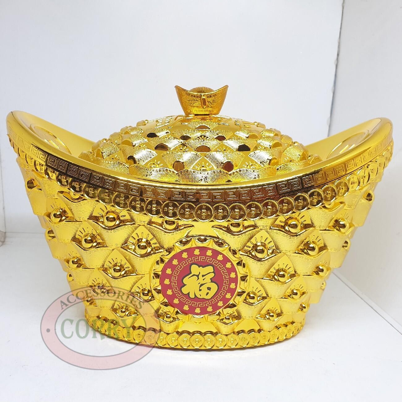 Tempat Permen Yenpao Uang Imlek Fu Yen Pao Sincia 28 Cm Emas Manisan Sincia Murah - Main view