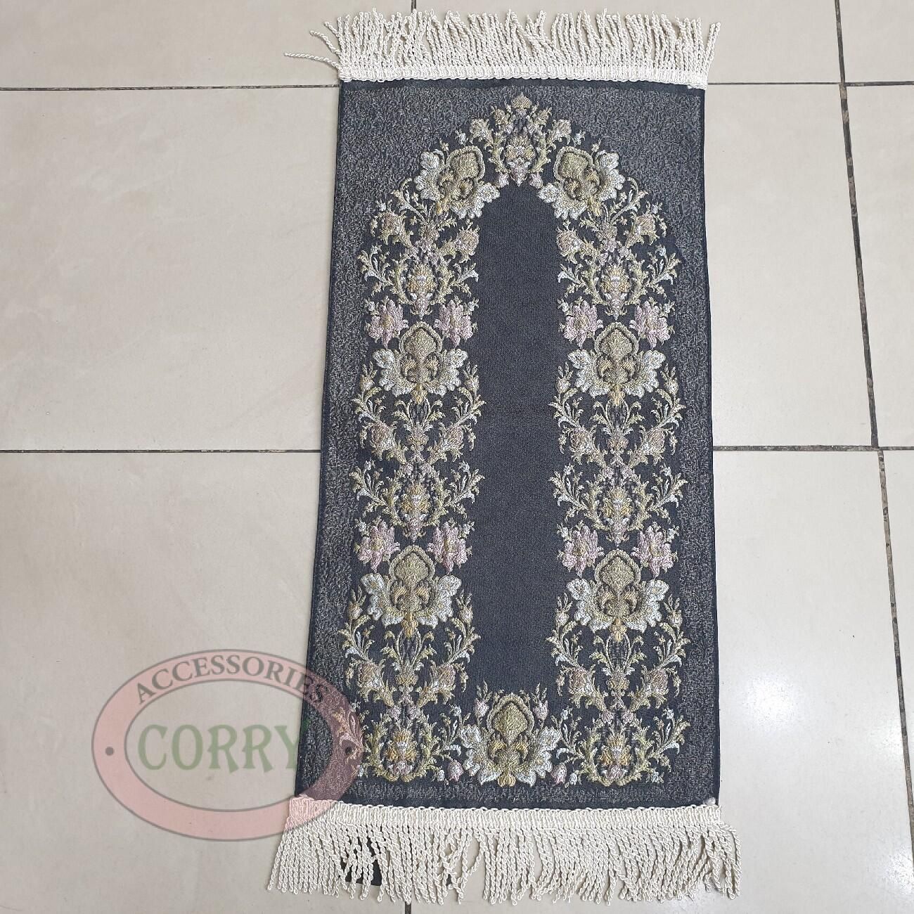 Sajadah Kepala Kecil Bunga Hitam 35 X 60 Cm Premium Lapis - Main view