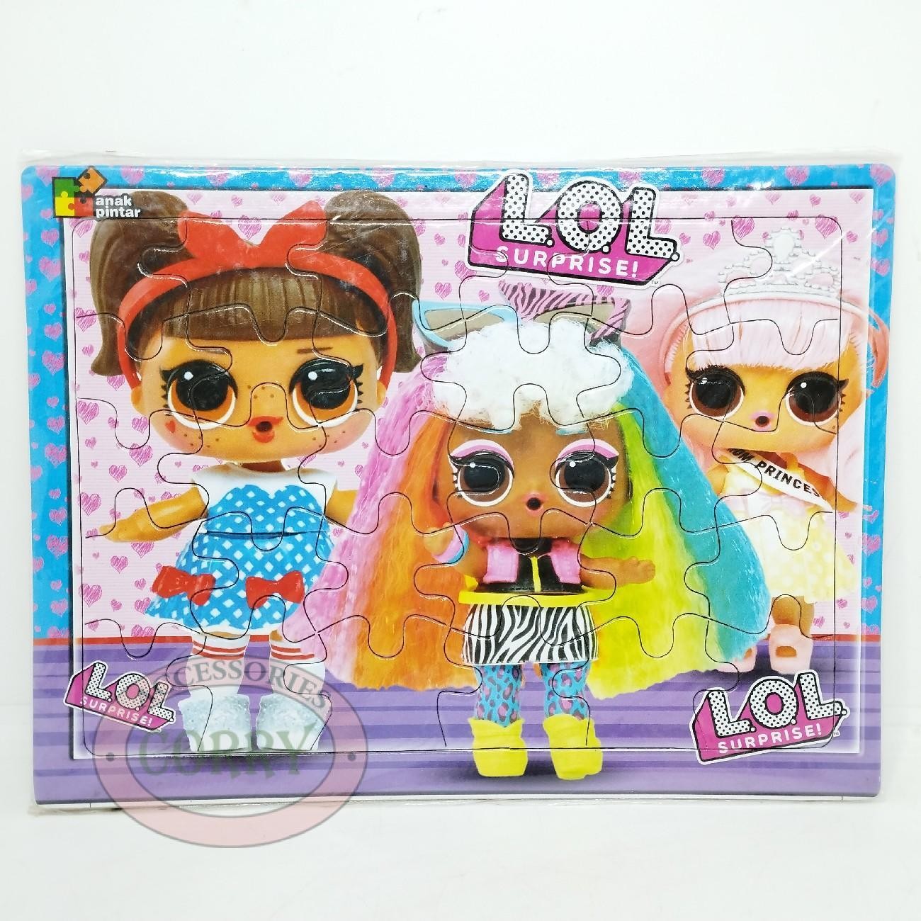 Mainan Anak Susun Puzzle Karton 18 X 25 Cm Boneka LOL Pink Edukasi Murah Jigsaw - Main view