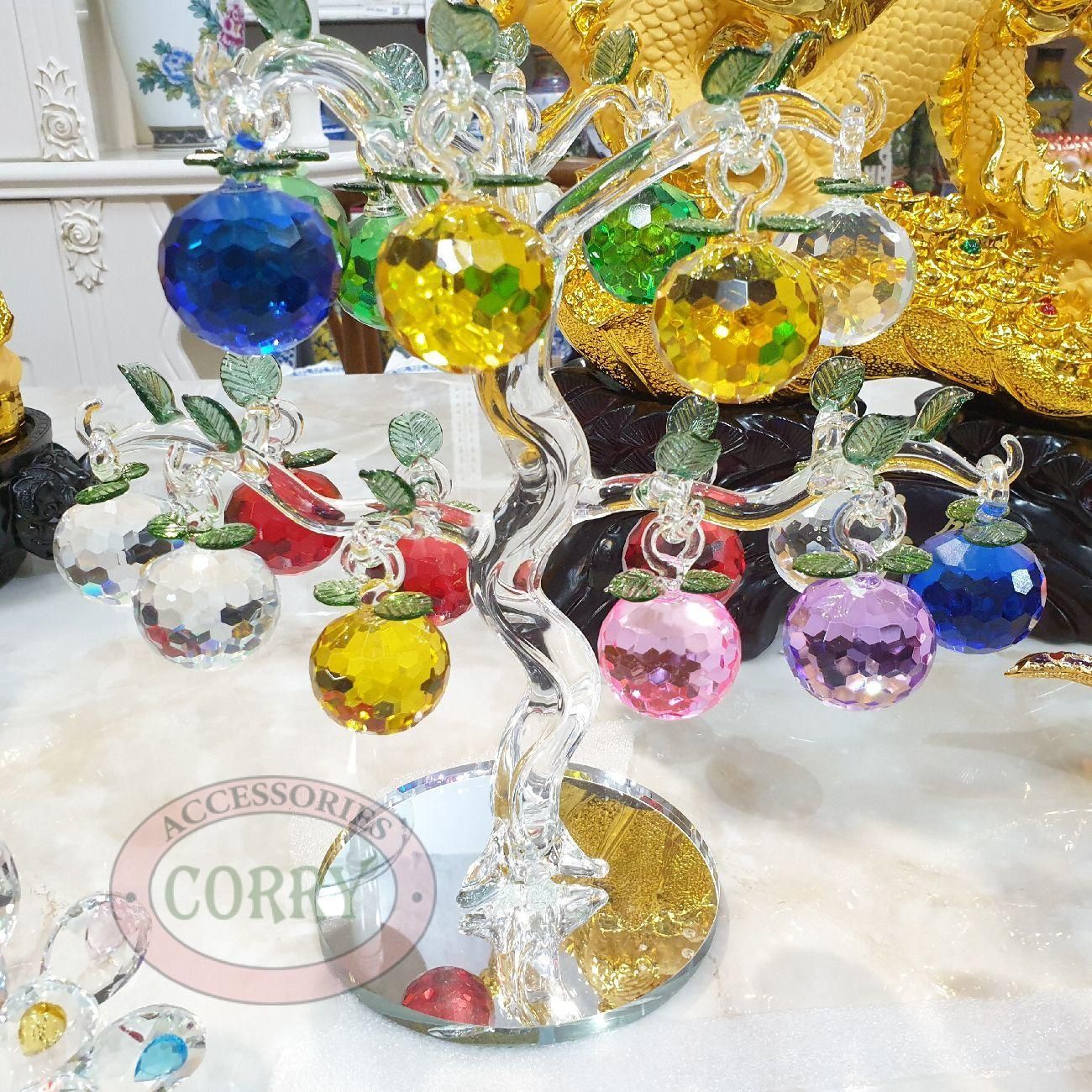 Pajangan Buah Pohon Bola Kristal Mengkilap 25 Cm Crystal Mewah - Main view