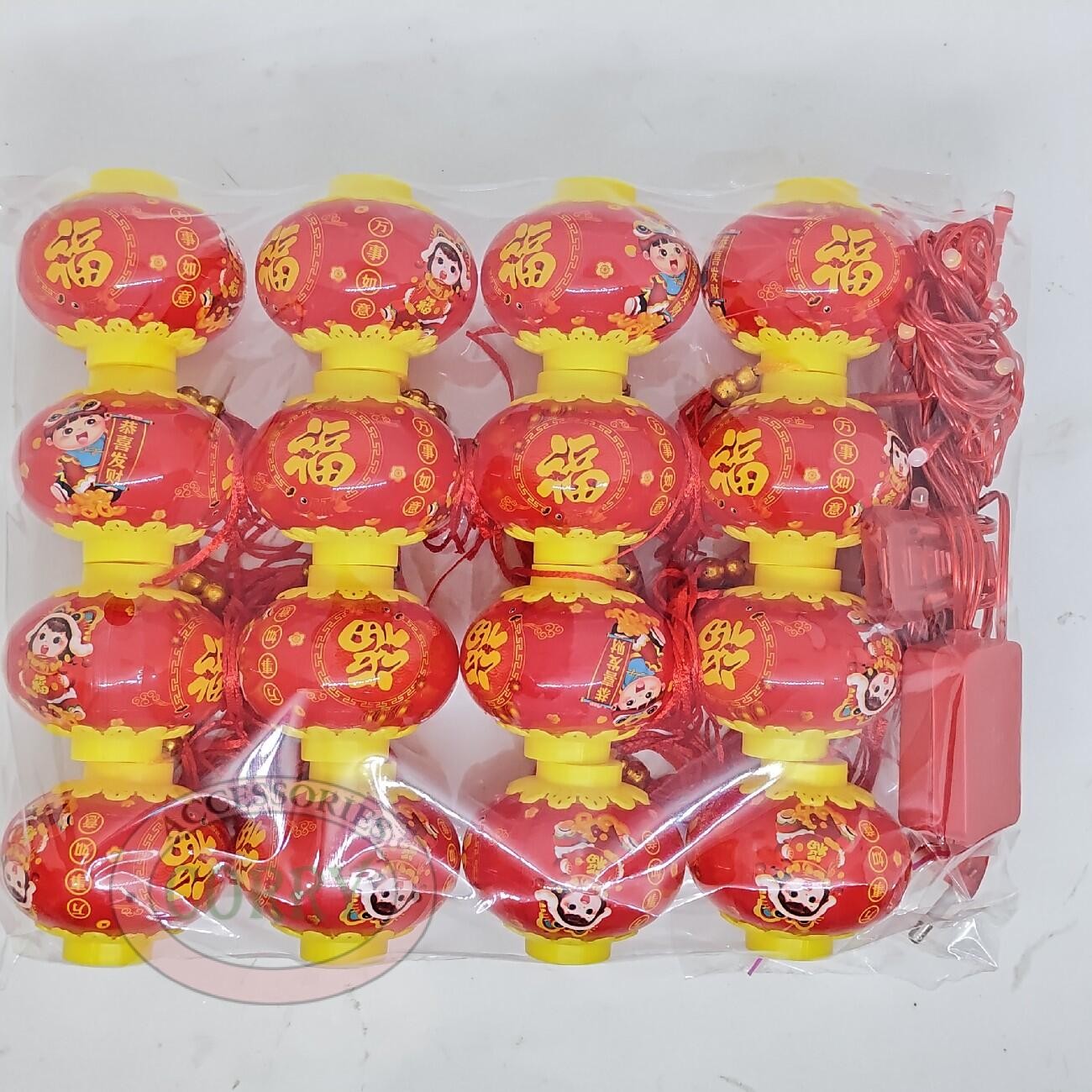 Lampu Imlek Merah Lampion 5 Cm Gambar 20 LED 4 Meter Sincia Dekorasi Pohon - Main view