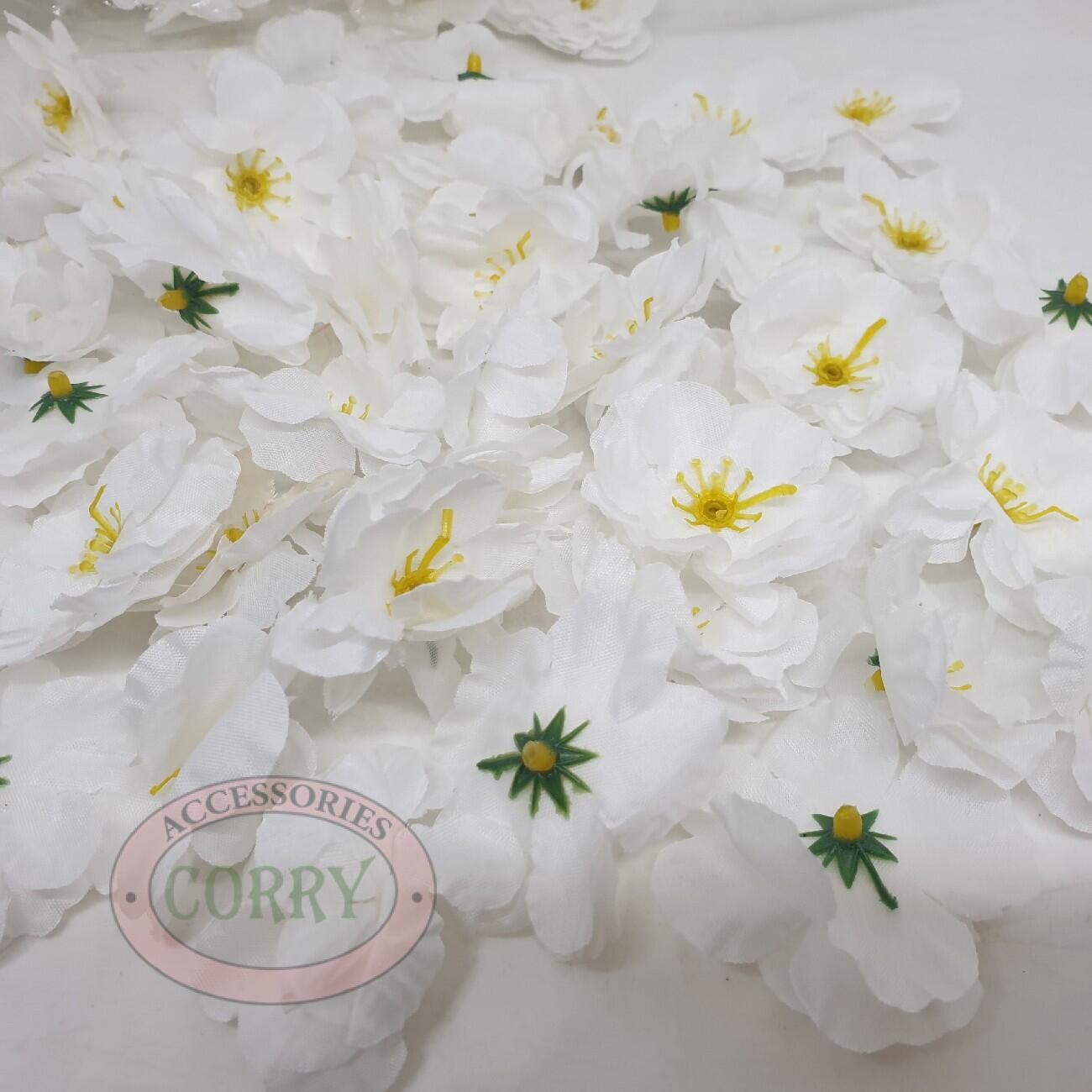Bunga Meihwa Sakura Putih 100 Pc Mahkota Dekorasi Kuntum Copotan Grosir - Main view