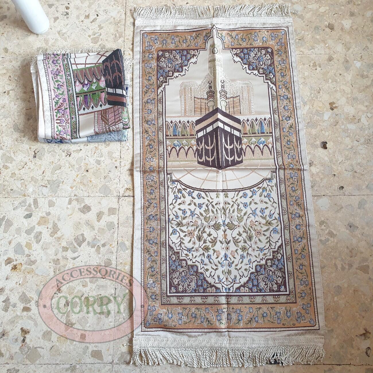 Sajadah Midi Premium Bunga Kabah Kuning putih pink biru Glossy 100 X 50 Cm Turki Turky - Main view