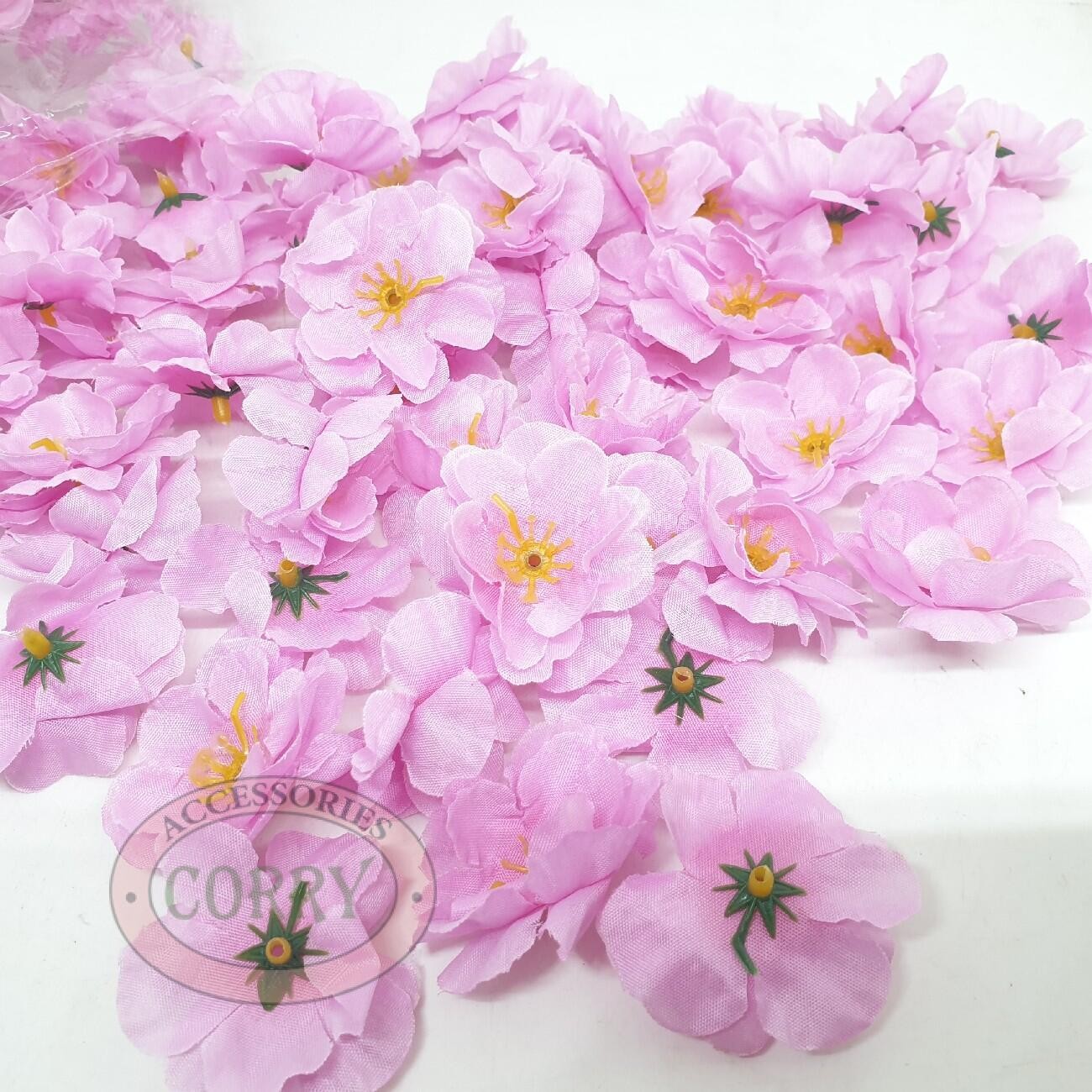 Bunga Meihwa Sakura Ungu 100 Pc Mahkota Dekorasi Kuntum Copotan Grosir - Main view
