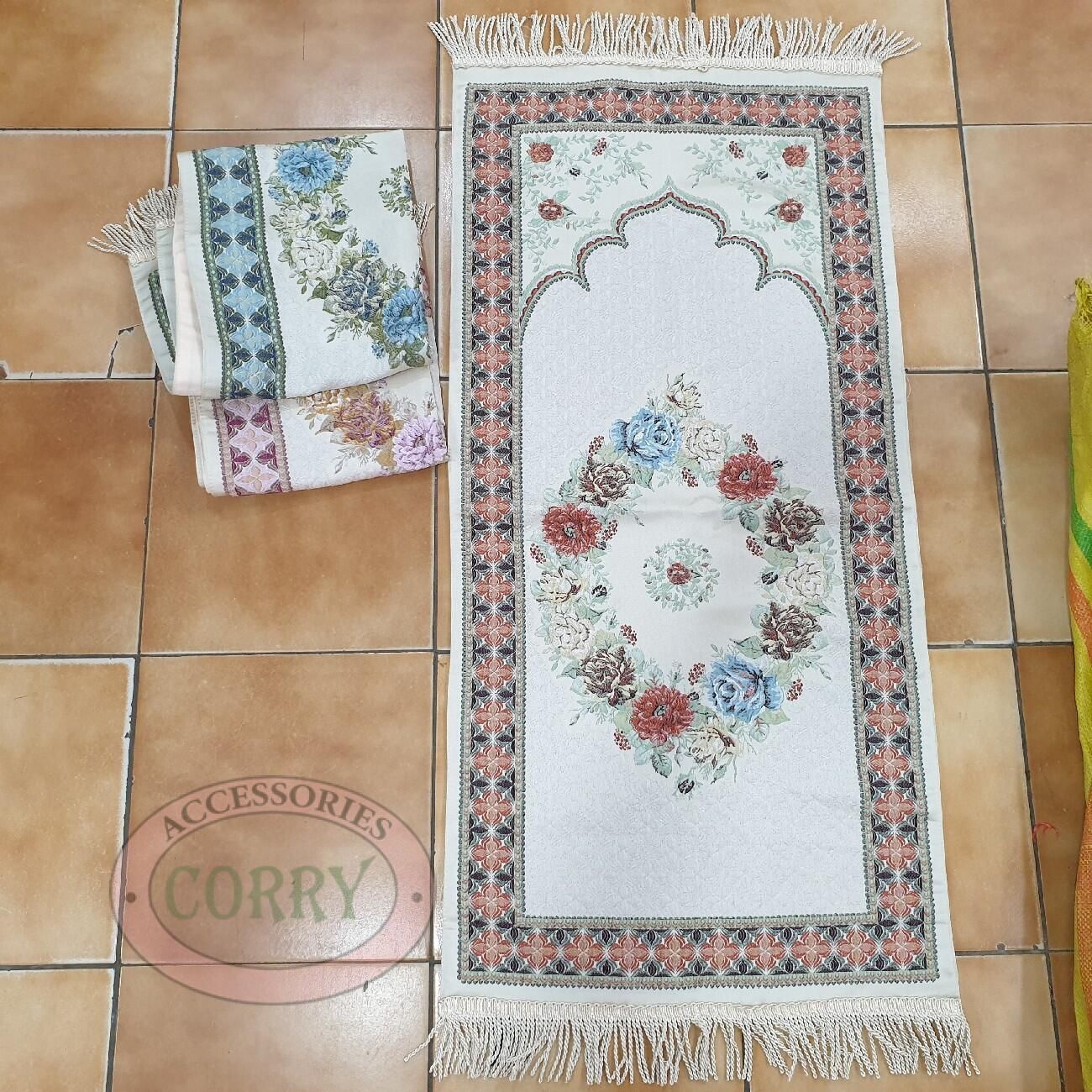 Sajadah Midi Premium Gerbang Bunga Merah 100 X 50 Cm Mekah Turki - Main view