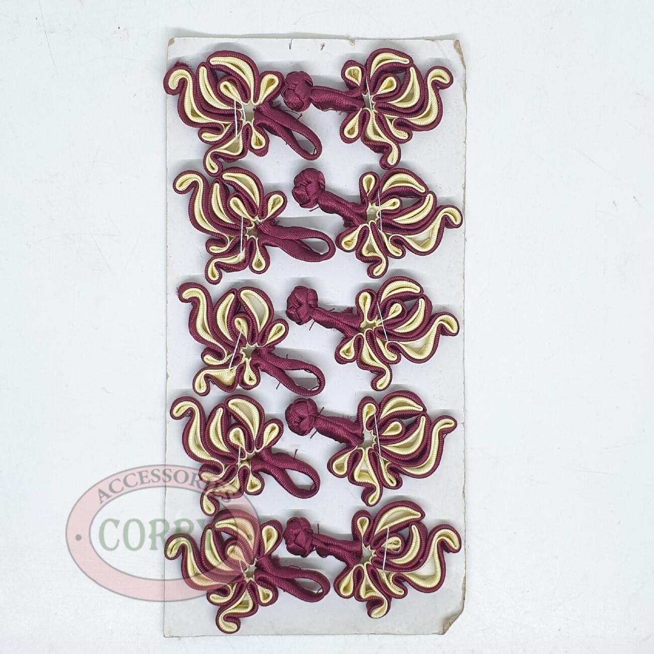 Kancing Baju Cheongsam Maroon Ungu Anggur Kuning Terong 5 Set Pasang Bunga Dress - Main view